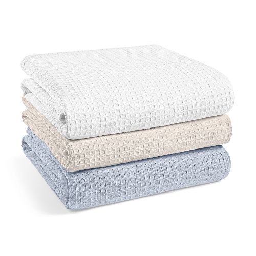 Santa Clarita Thermal Blanket, 100% Cotton, Full/Double 80x90, 4.5lbs, Natural